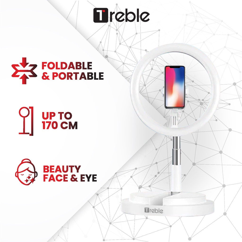 JY X TREBLE Portable Tripod Selfie Ring Light Ringlight LED Phone Holder