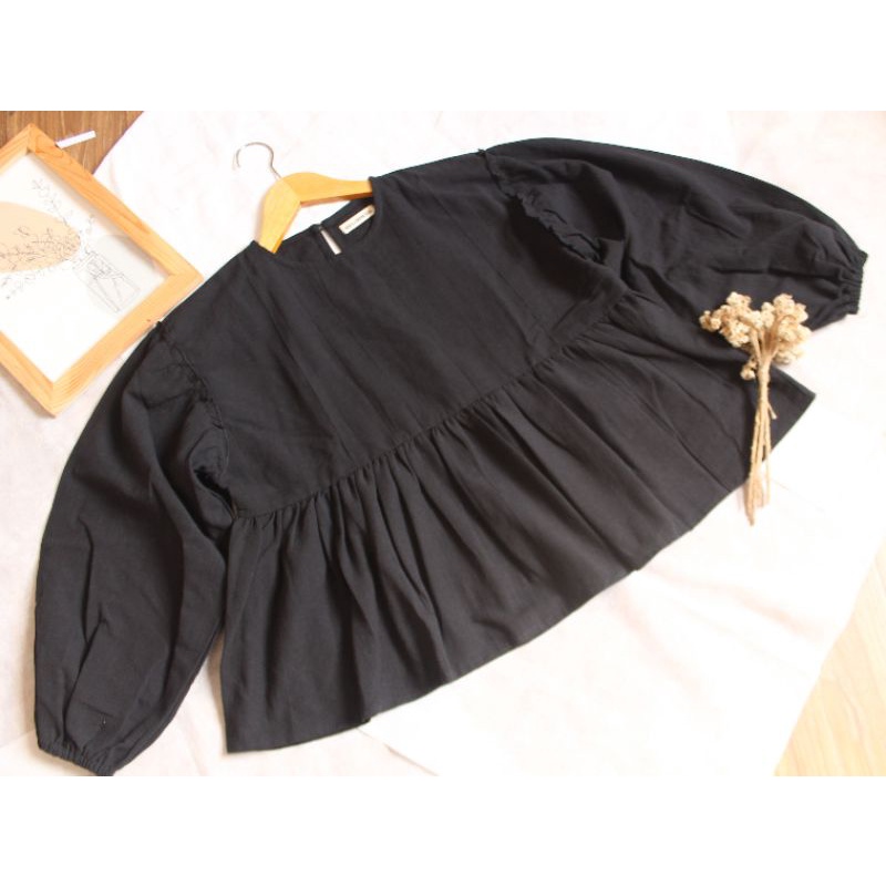 Alensa Blouse Atasan Wanita Casual-black