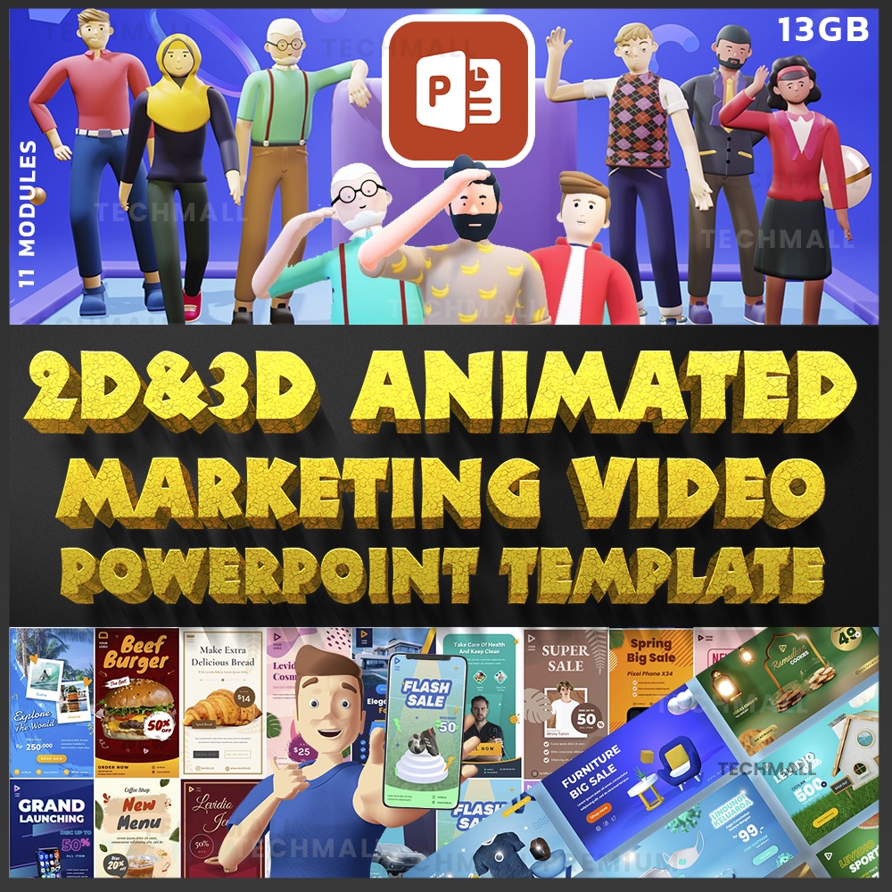 

NS 2D & 3d Animated Marketing Sales Video PowerPoint Template