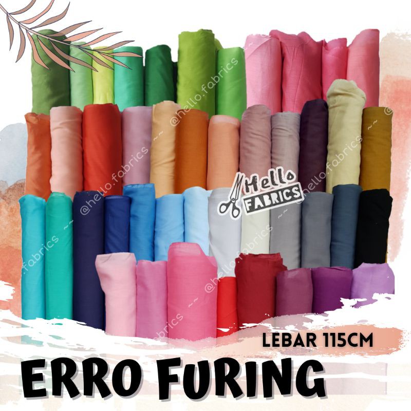 Kain furing katun erro ero hero tipis polos lebar 115cm