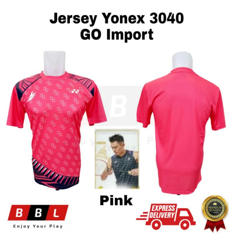Kaos Badminton Yonex Lindan 3040 Pink Grad Ori Import Kaos Bulutangkis Murah  baju badminton kaos ol