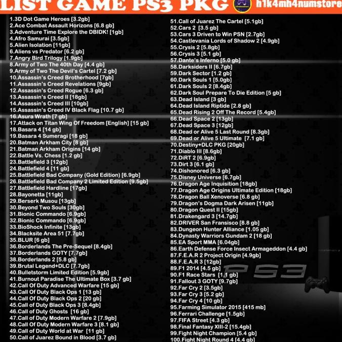 BISA COD Game ps3 pkg via flashdisk 64gb