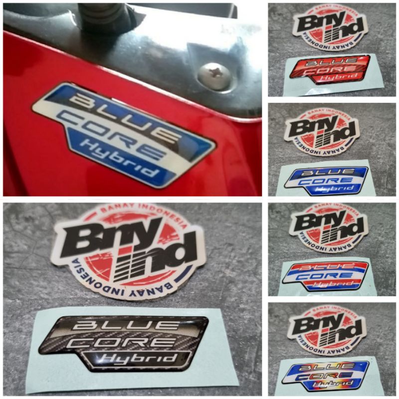 STICKER STIKER EMBLEM BLUE CORE HYBRID TIMBUL 3D