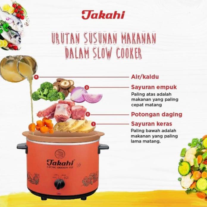 Takahi Slow Cooker 1,2L Orange Cooker