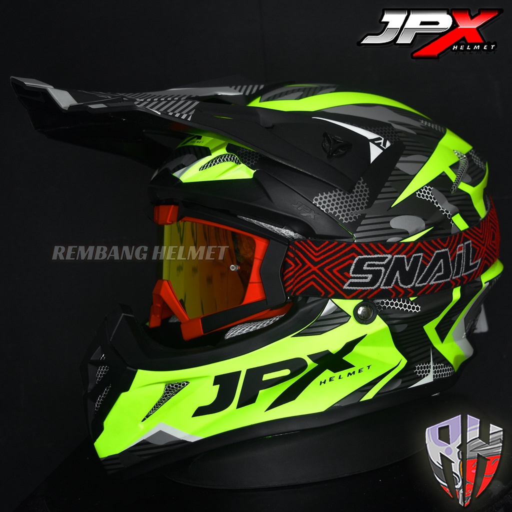 HELM JPX CROSS_FOX1 X35 - YELLOW DOFF PAKET GANTENG GOOGLE SNAIL HELM JPX KLX ORIGINAL HELMET MOTO TRAIL SUPERMOTO HELM FULL FACE MOTO CROSS TERBAIK-MX30 MATT RED/RED