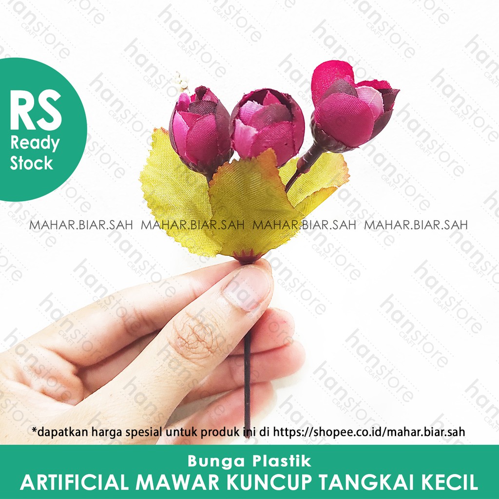 1 Pcs Bunga Artificial Mawar Kuncup Tangkai Kecil / bunga dekorasi mahar / bunga plastik / SHABBY-3