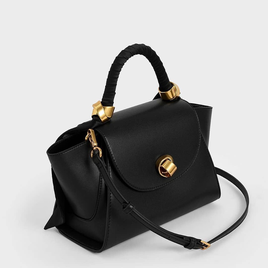 CK Satin Pleated Scarf Trapeze Bag