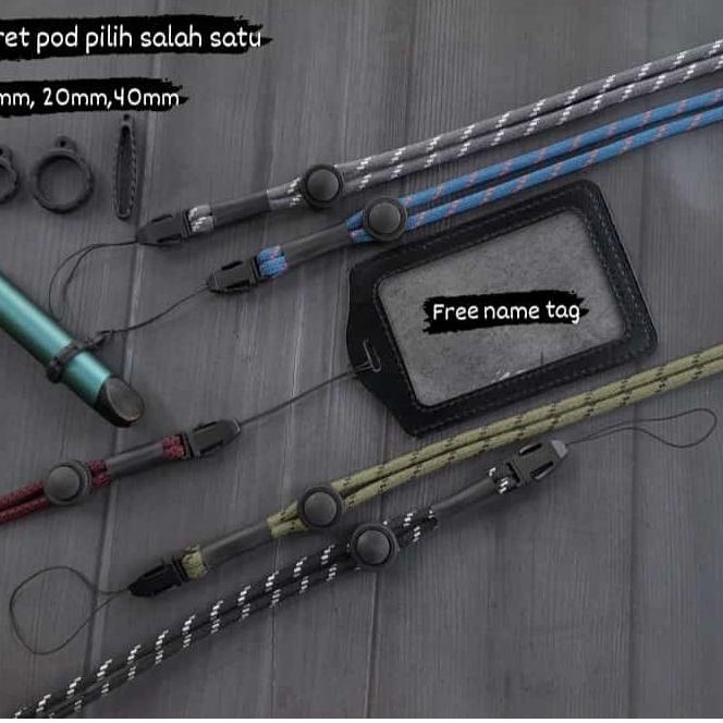 

COD !!! 3.3 Lanyard Gantungan Tali Simple kalung Tali Prusik Free Name Tag [KODE 797]