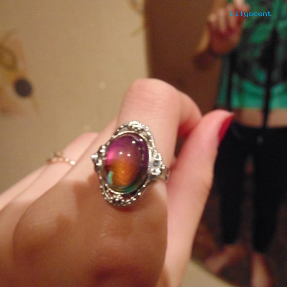 Ls Cincin Mood Ring Vintage Dapat Berubah Warna Sesuai Temperatur Untuk Priawanita