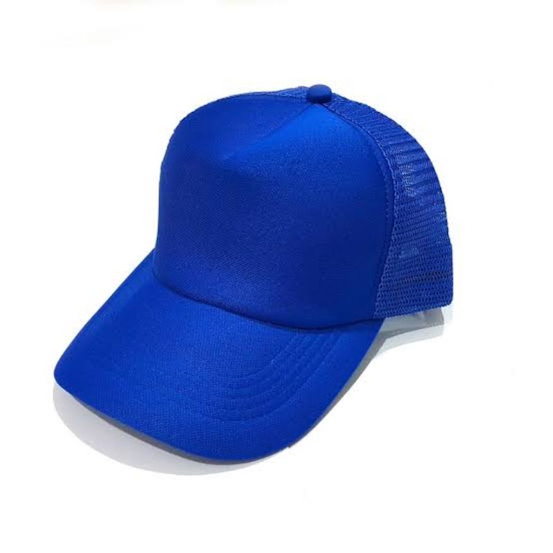 Topi Polos Biru Trucker