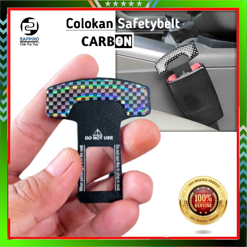 Colokan Safety Belt Mobil Avanza Xpander Innova Brio UNIVERSAL Seat Belt Buckle CARBON