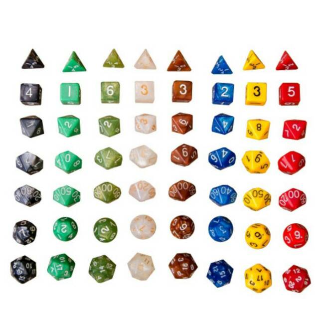 Dadu polyhedral / dadu board / trading card game 1 set (7 pcs)