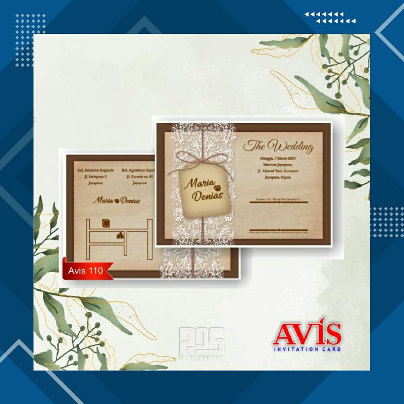 Blangko undangan AVIS 110 blanko kosong ROS Printing Design Tuban