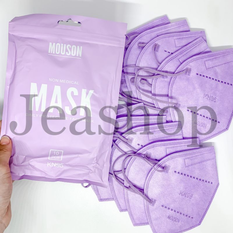 masker MOUSON KN95 3ply 4ply warna ungu lilac