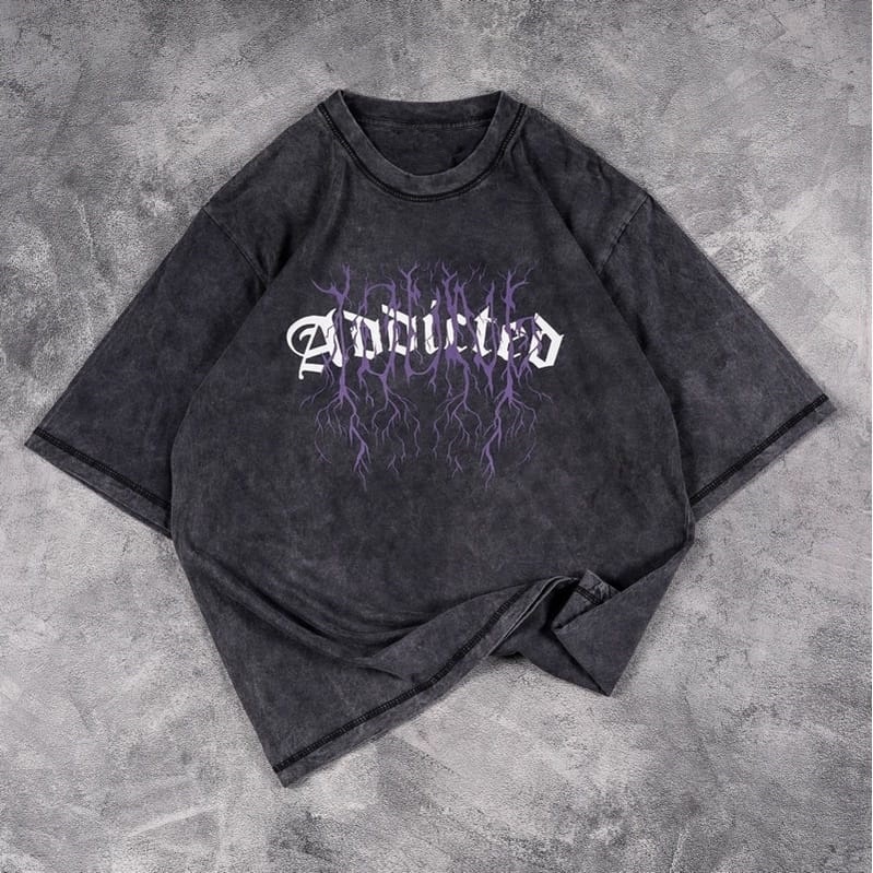 [Oversize] BAJU KAOS OVERSIZE WASH / OVERSIZE T-SHIRT WASH "addicted"