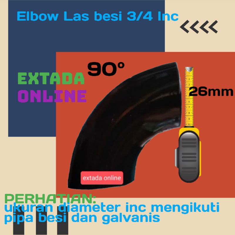 elbow keni sambungan pipa las ukuran 3/4 ornamen pagar besi berkualitas