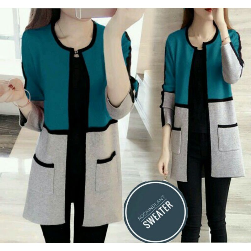 Blazer Wanita/Sweater Rajut LongCardi/Sweater korea
