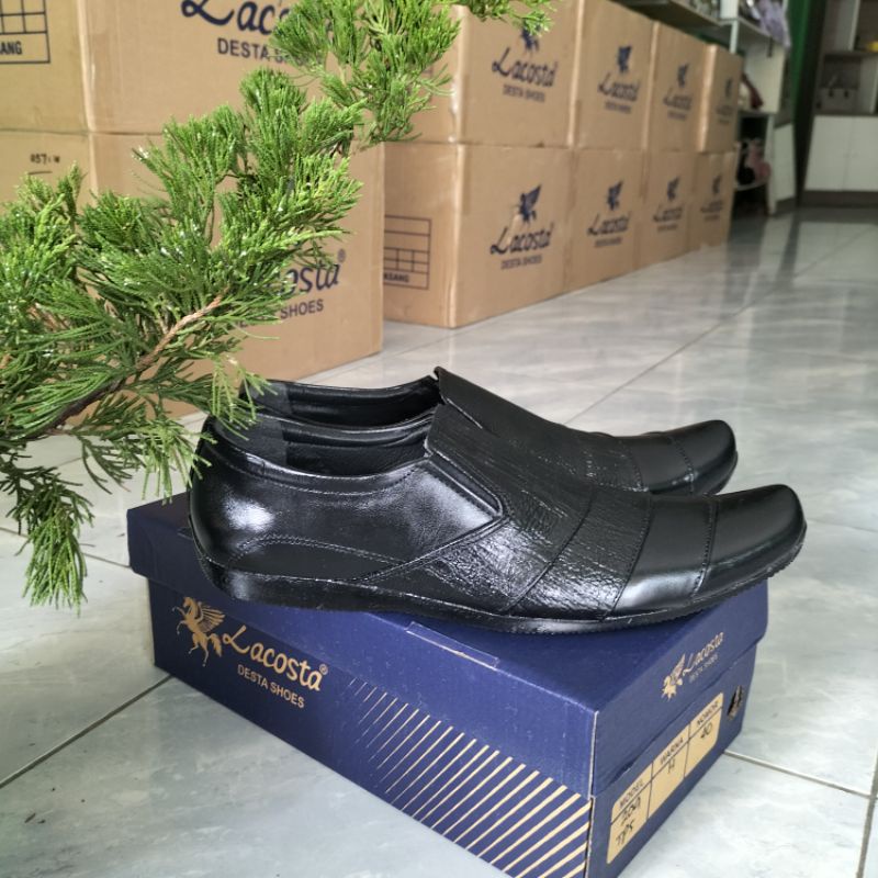 Sepatu Pantofel Kulit Sapi asli Trepes Anti selip by lacosta