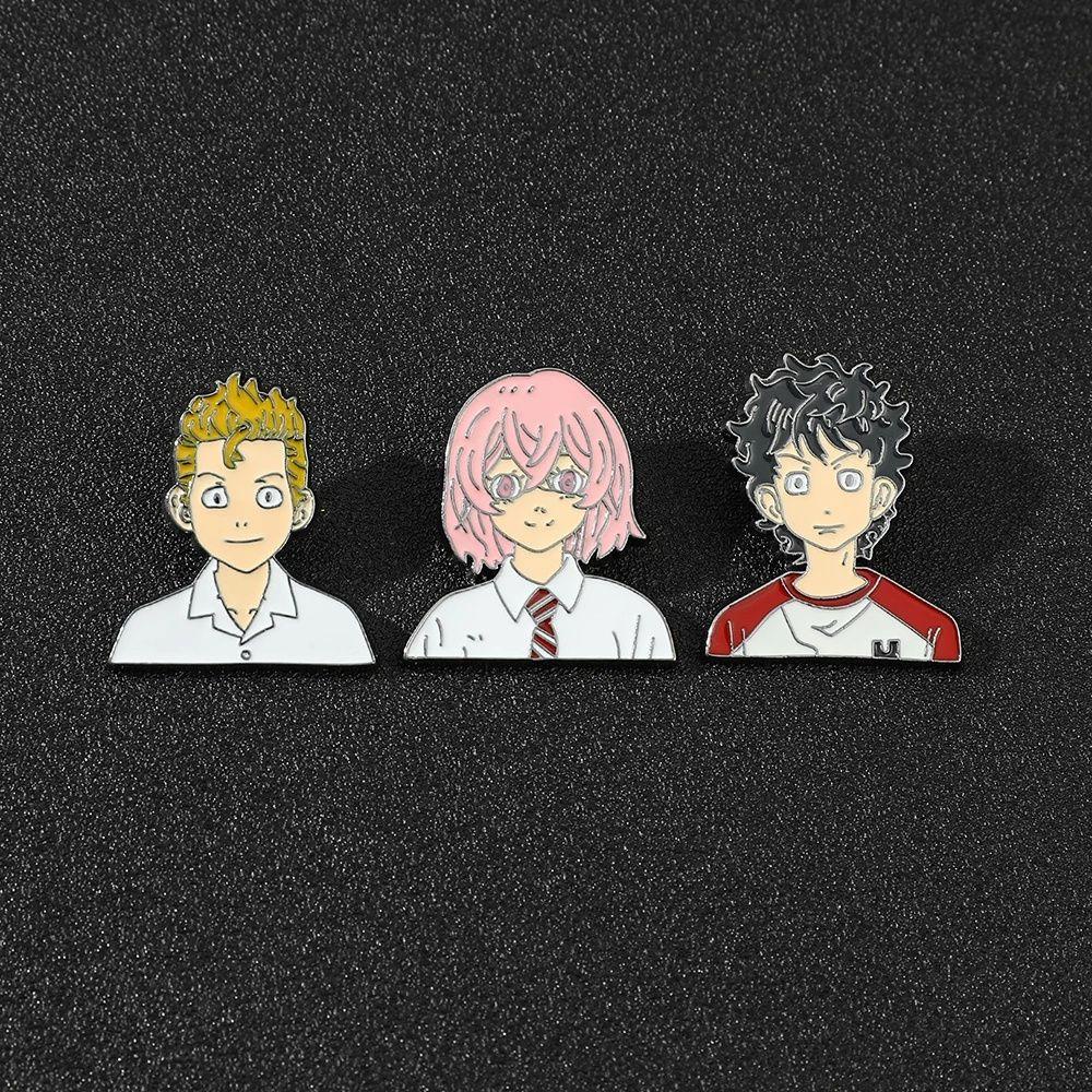 [Elegan] Tokyo Revengers Bros Lucu Figure Mainan Kostum Properti Hanagaki Takemichi Pin Aksesoris Calcifer Badge Souvenir Koleksi Anime Bros