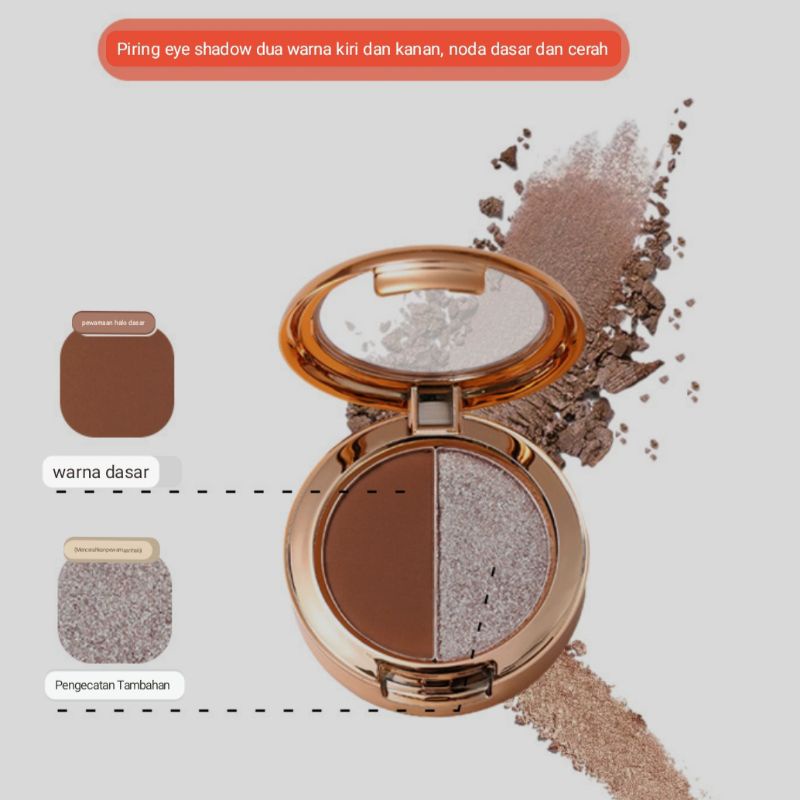 Dual Tone LAMEILA High Pigmented Eyeshadow Korea Trendy Gloss Glittery Waterproof Terlaris Original