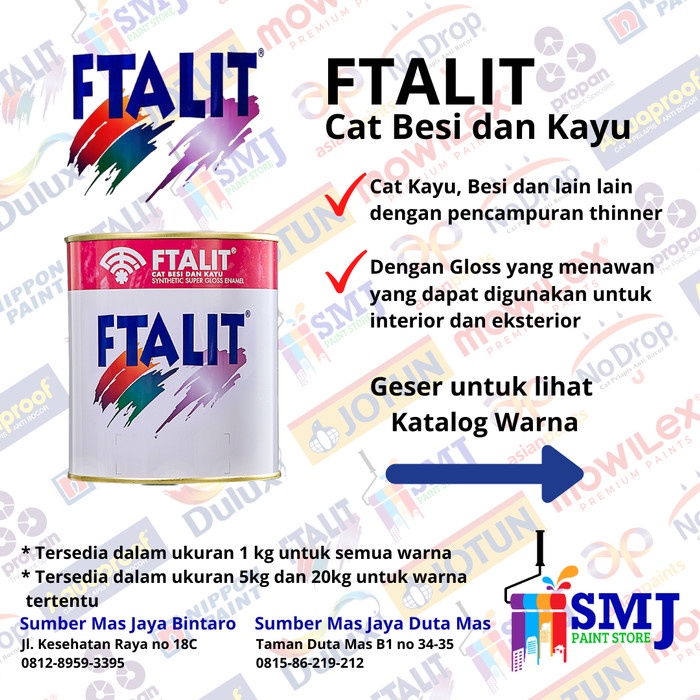 

kayucat- cat minyak ftalit semi gloss dan doff kemasan 1 kg -cat kayu