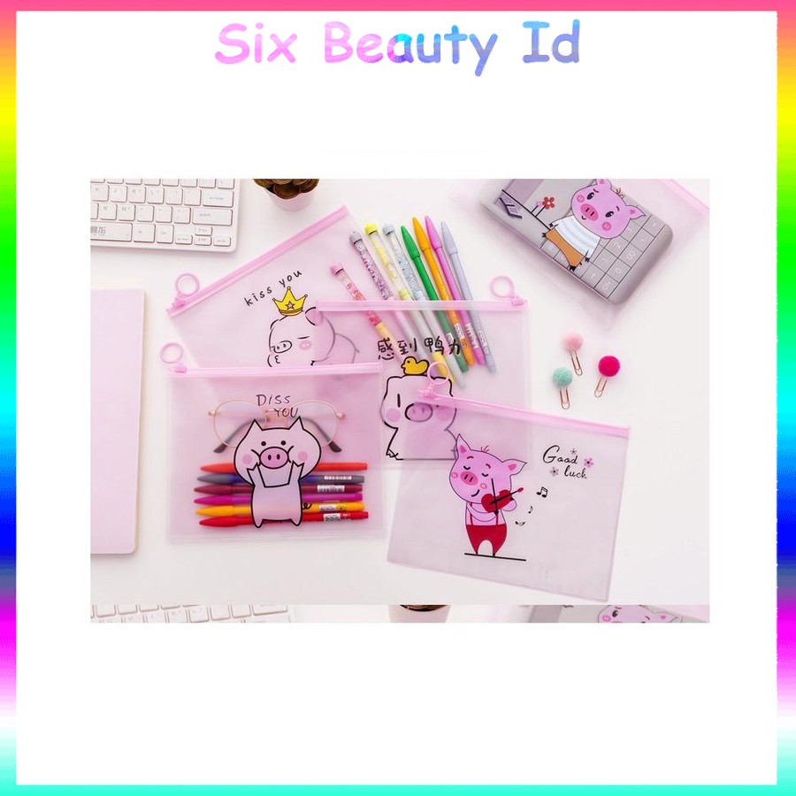 

Promo! PF12 Japanese Piggy Cartoon A5 Stationery Pencil Case / Tempat Pensil