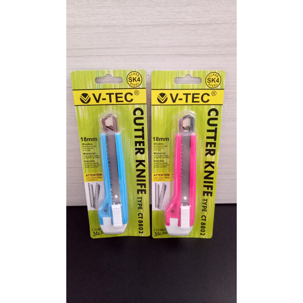 

Cutter / Pemotong Kertas / Pisau Cutter Merk V-TEC CT-8802