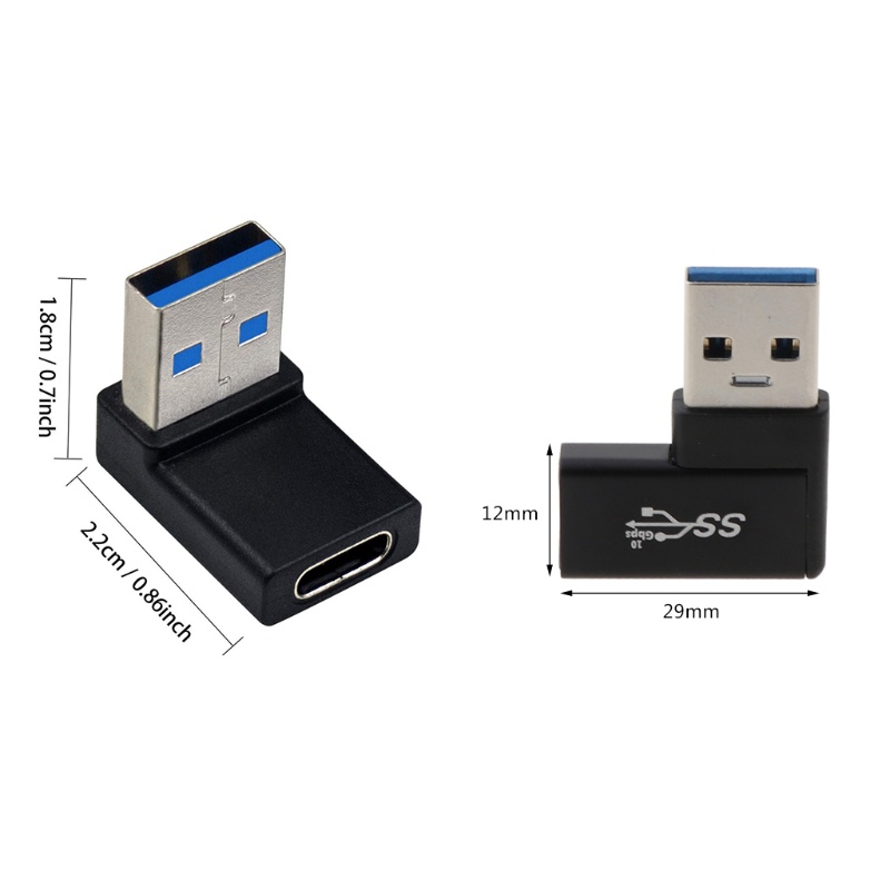 Vivi90° Sudut Kanan Usb3 0 Konverter Tipe C Female to Male Adapter USB-C Untuk Untuk Untuk Smart Phone Konektor Portable