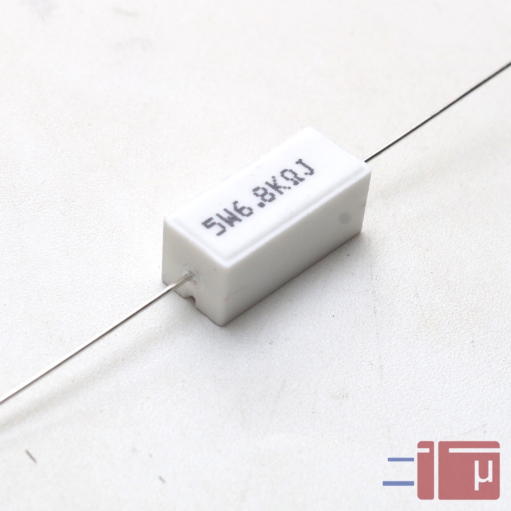 Resistor Kapur 6K8 6.8K 5W Taiwan Kaki Tembaga