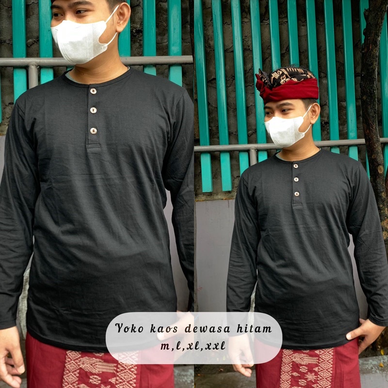 yoko kaos | baju adat bali | baju kaos panjang | baju pria panjang