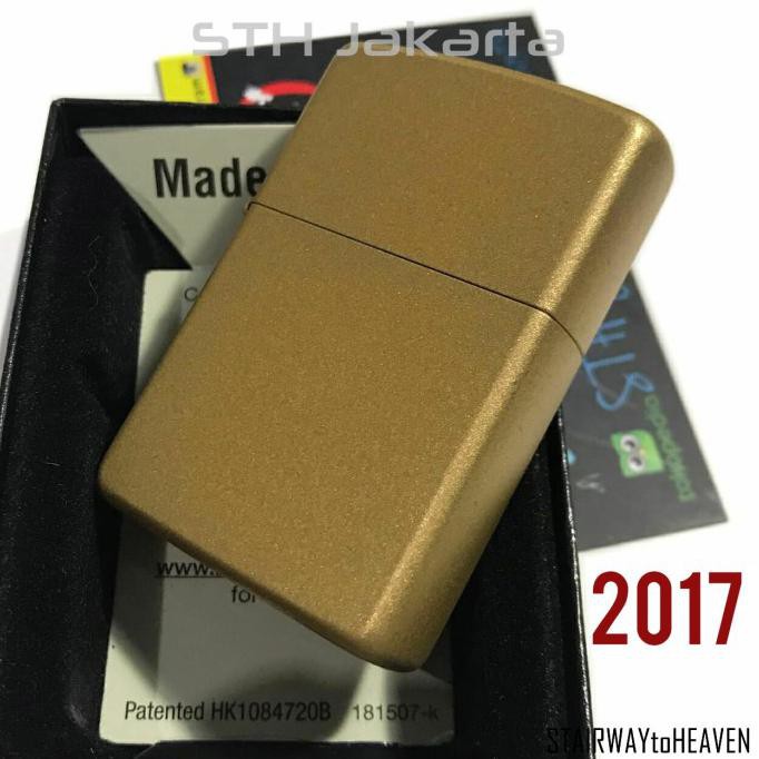 DISKON zippo HONEY GOLD Matte Full Sides Original Emas DOFF 2017