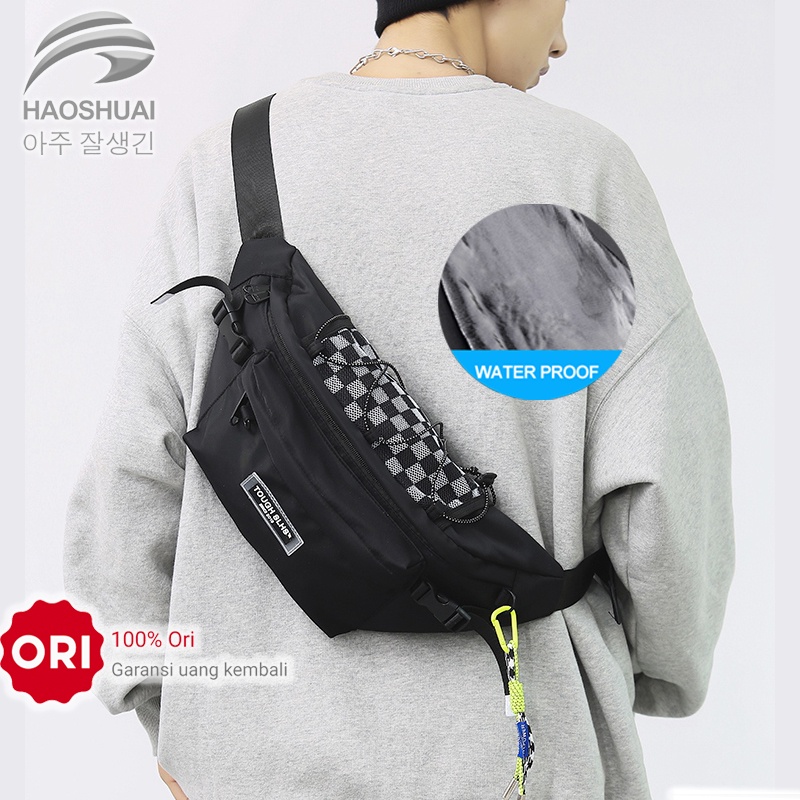 Tas Selempang Pria HAOSHUAI 815 Anti air Bahan Dolby lotto Coated