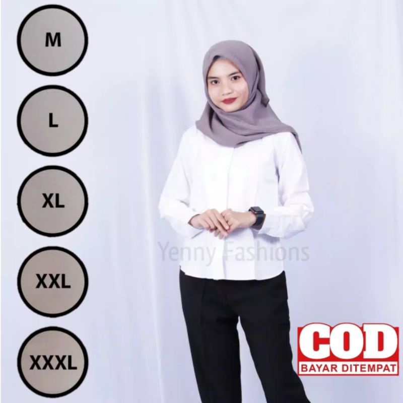 Kemeja Putih Wanita / Kemeja Kerja Wanita / Kemeja formal / Kemeja Lengan Panjang