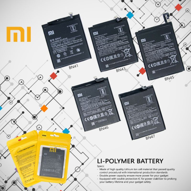 Battery  Baterai Xiaomi Tipe Lengkap! Original 99% Packing Plastik Clip