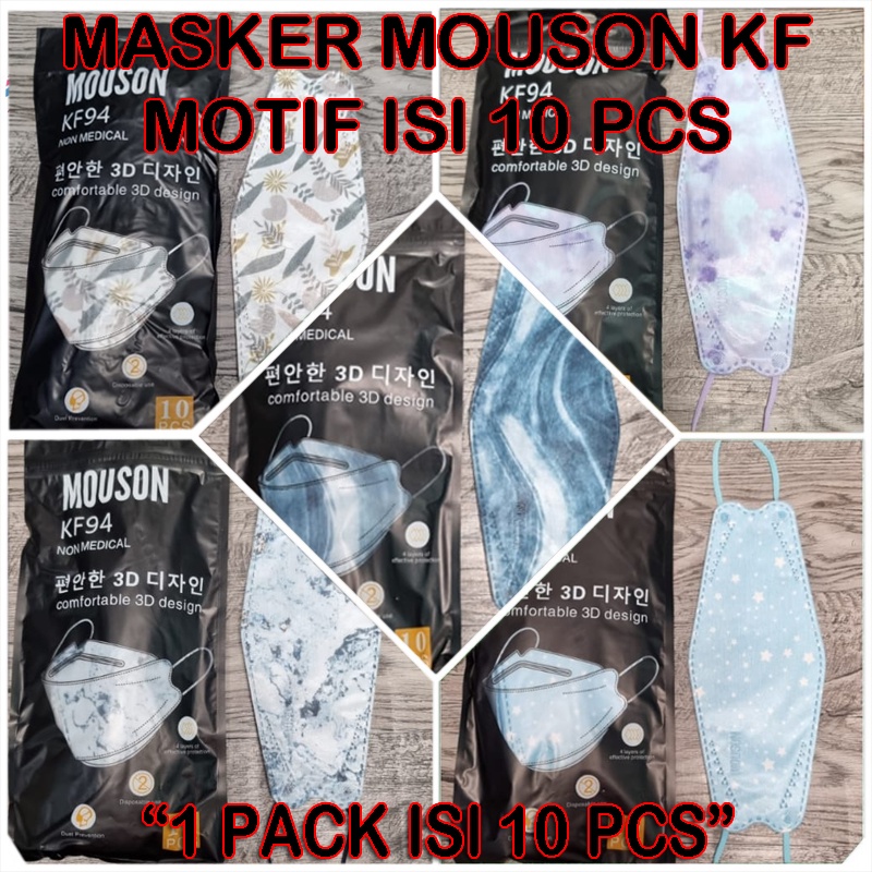 Baru Masker korea KF94 Earloop MEDIS Kemenkes isi 10pcs motif kualitas premium orginal facemask