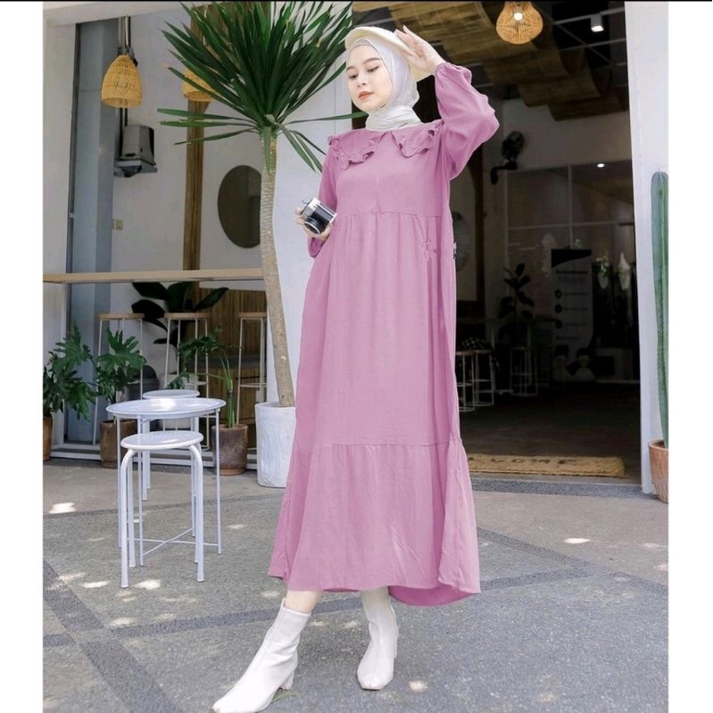 Gamis Zulfa || ZULFA MIDI DRESS  CRINCLE URAGIRI