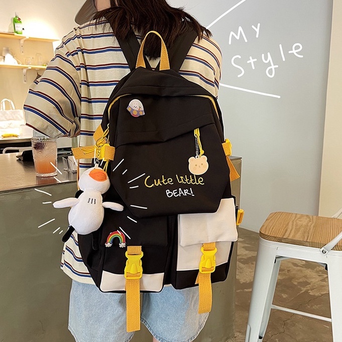 Mismi Cecile Bag - Tas Ransel Wanita Korea Cute Backpack Anak Sekolah Perempuan Stylish kualitas Import - 14C-1