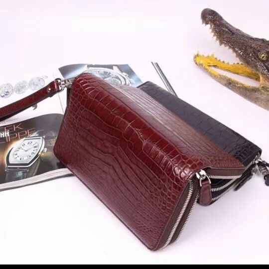 New Dompet Wanita Lipat Panjang Motif Croco Kilau Warna Muat Banyak Ringan Besar