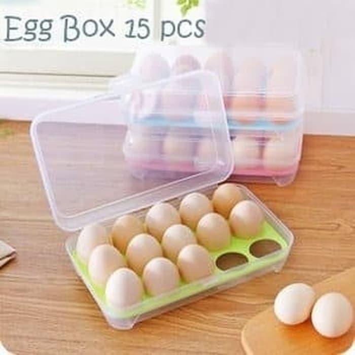 Box Tempat Telur 15 Sekat EGG Box Kotak Penyimpanan Telur