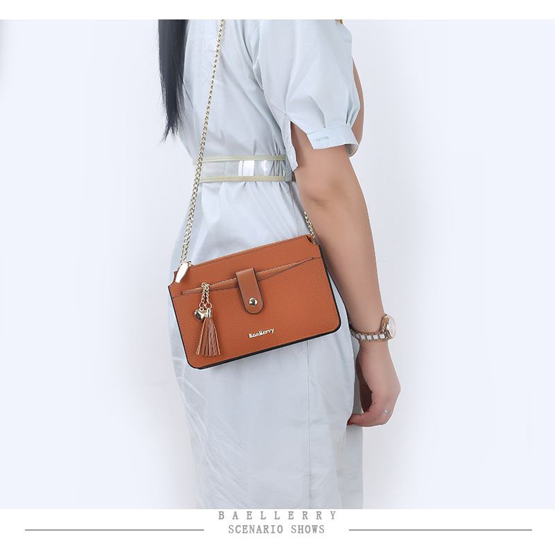 BAELLERRY N8689 Tas Selempang Wanita Dompet Wanita Tas Handphone Sling Bag PU Leather Premium WATCHKITE WKOS