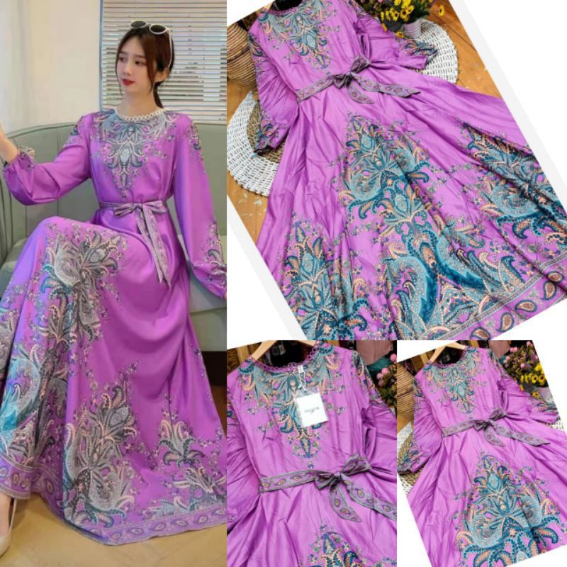 Gamis bangko // lilac series//100% ori BKK // premium silk