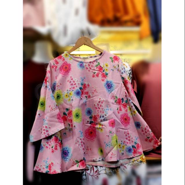 Blouse remaja wanita motif bunga import