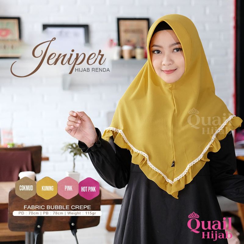 JENIPER ORIGINAL QUAIL HIJAB | KHIMAR RENDA QUAIL | KHIMAR MINI | KHIMAR KUNING | KHIMAR PAD QUAIL