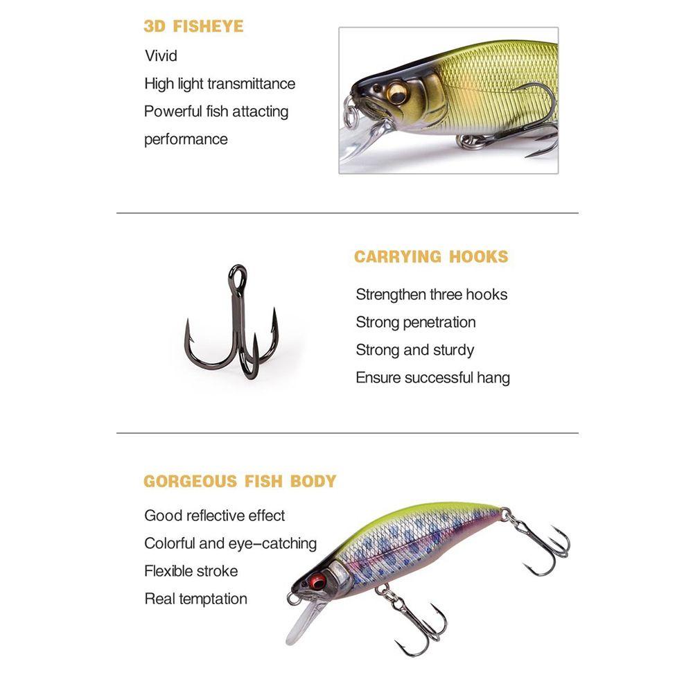 TOP Umpan Ikan Kecil Tenggelam Outdoor Tackle Striped bass Minnow Lures