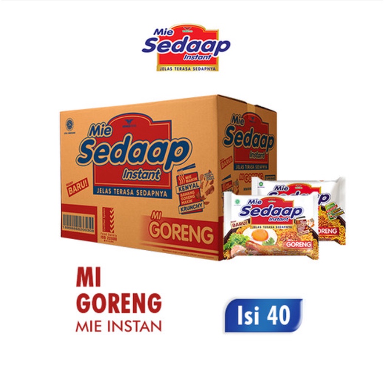

Sedaap Mie Instan Goreng 90 gr 1 Dus isi 40 pcs, untuk harga 1pcs mie sedap goreng 3500