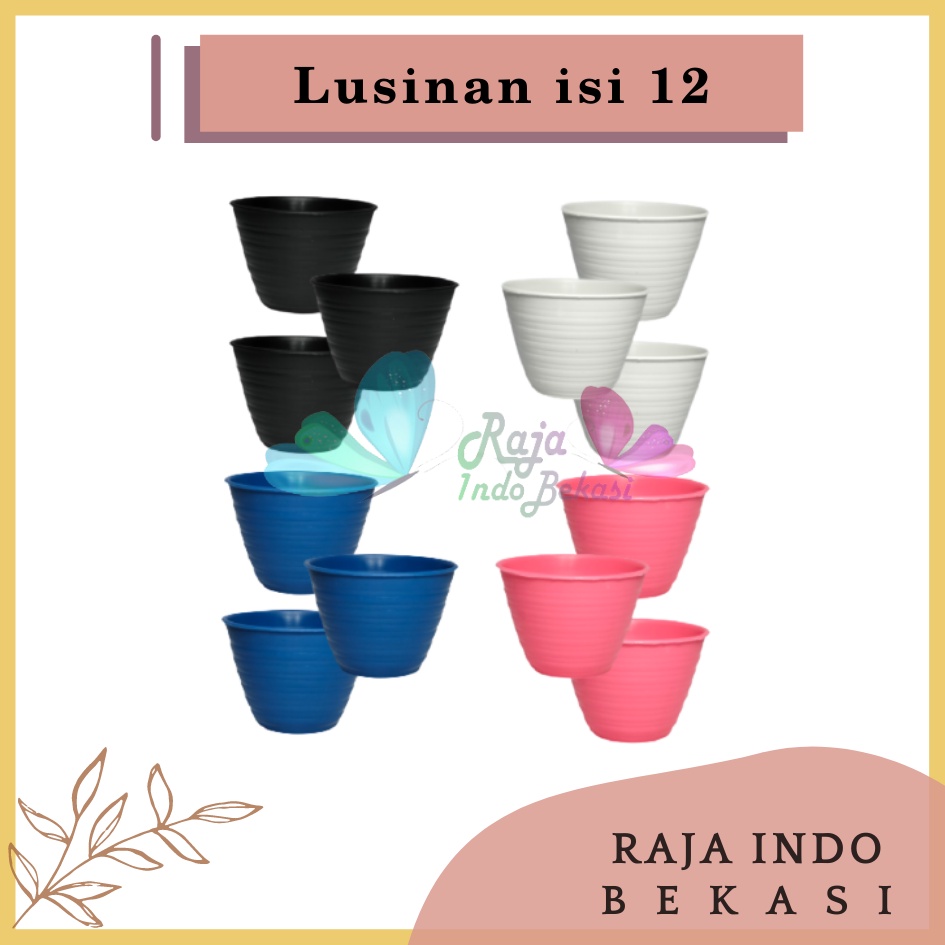 Lusinan Pot Tawon 10 Cm Warna Warni Putih Pink Biru Hitam - Pot Tawon 10 Cm Warna Warni Putih Tirus Grosir - Lusinan Isi 12