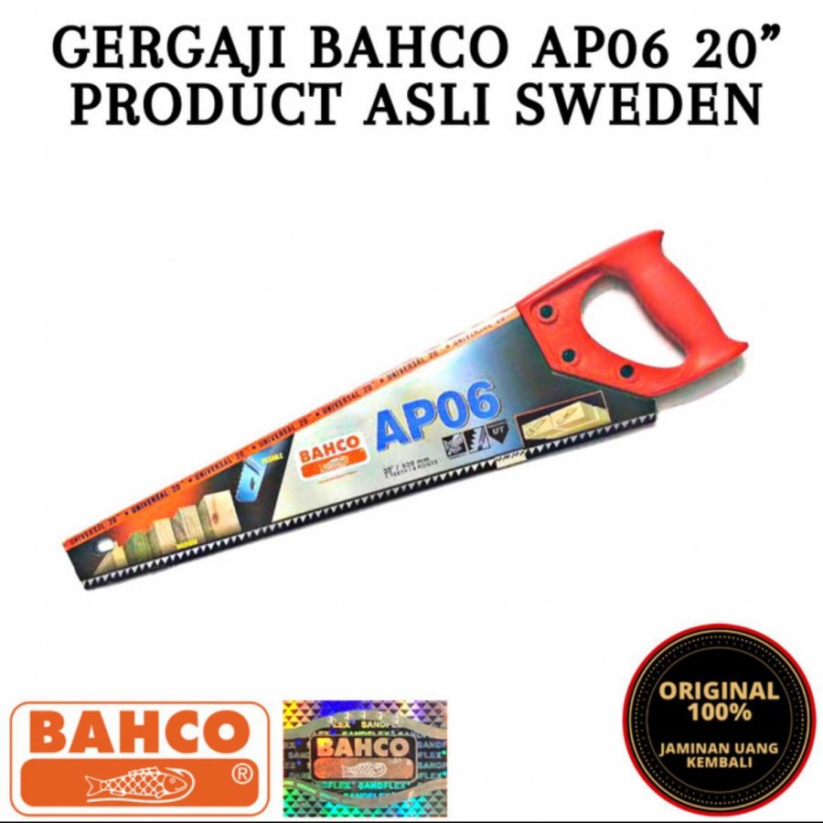 Gergaji Tangan/Handsaw, Gergaji kayu 20" AP06 BAHCO ORIGINAL