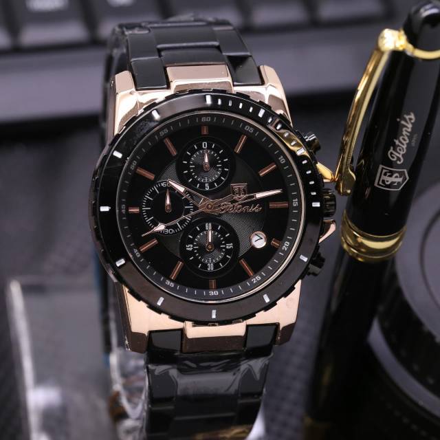 Jam Tangan Pria Tetonis Rantai Original Garansi 1 Tahun