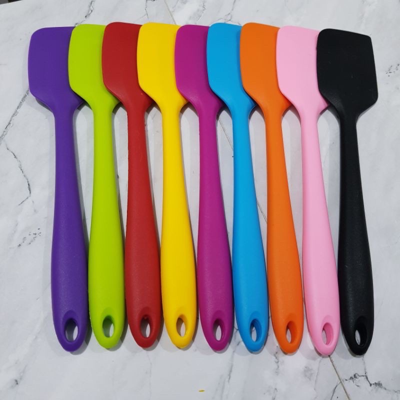 Spatula Silikon Food Grade Sodet Tahan Panas Sutil Pengaduk Adonan Warna Warni Cantik