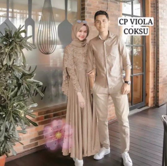 Muslim Wanita Cowok Couple Murah Baju Muslim Kekinian 2021 Modern Kapel Pesta Kondangan Elegan PO547